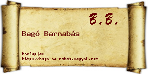 Bagó Barnabás névjegykártya