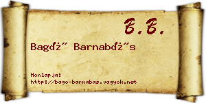 Bagó Barnabás névjegykártya